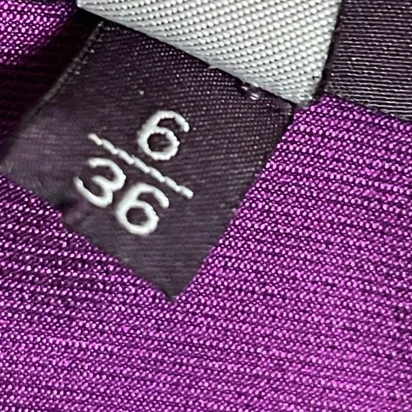 Talbot Runhof Purple Gown Drape Waist Formal Dress‎ Size 6 Sleeveless Silk Blend
